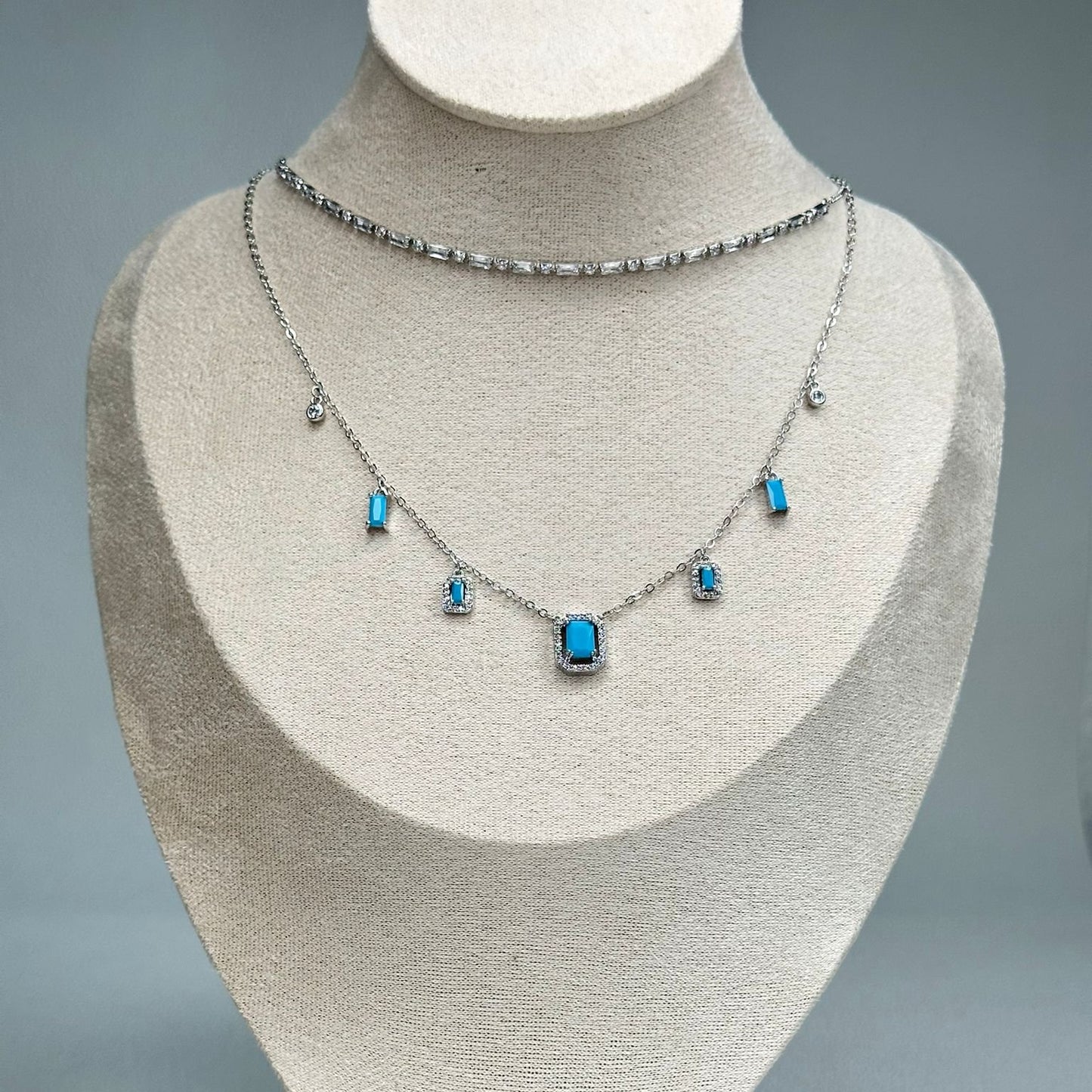 Silver Blue Necklace