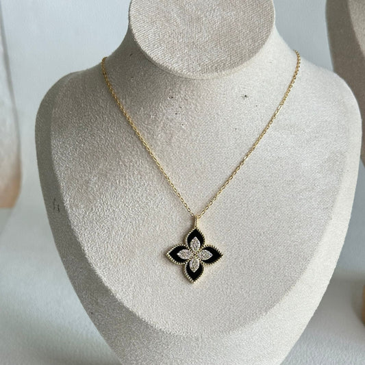 Black Flower Necklace