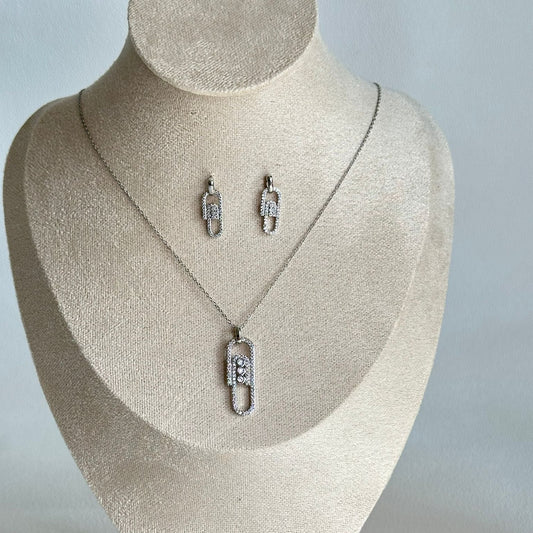 Silver Diamond Jewelry Set