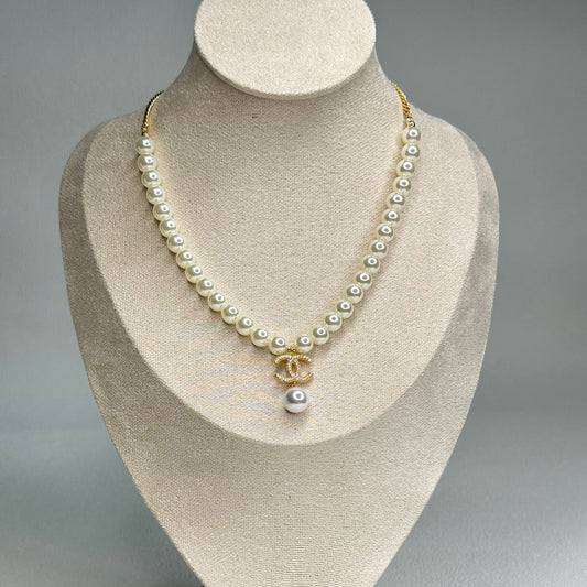 Gold Pearl Necklace