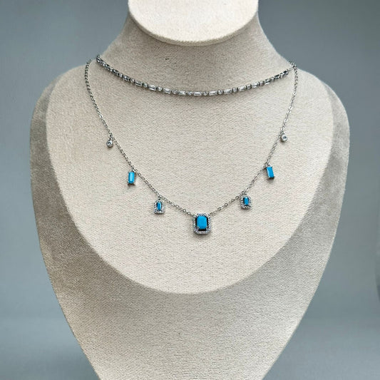 Silver Blue Necklace